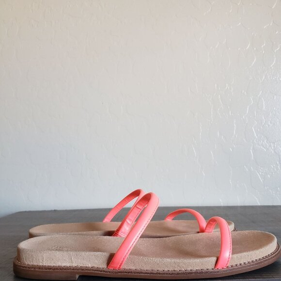 Madewell Bare Leather Slide Sandals Electric Pink Size Women's 7.5 Neon Slip-On - Picture 3 of 10